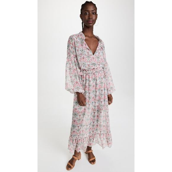MISA Los Angeles Amata Pink Peasant Bohemian Cottage Dress NWT S $390 - Picture 6 of 7